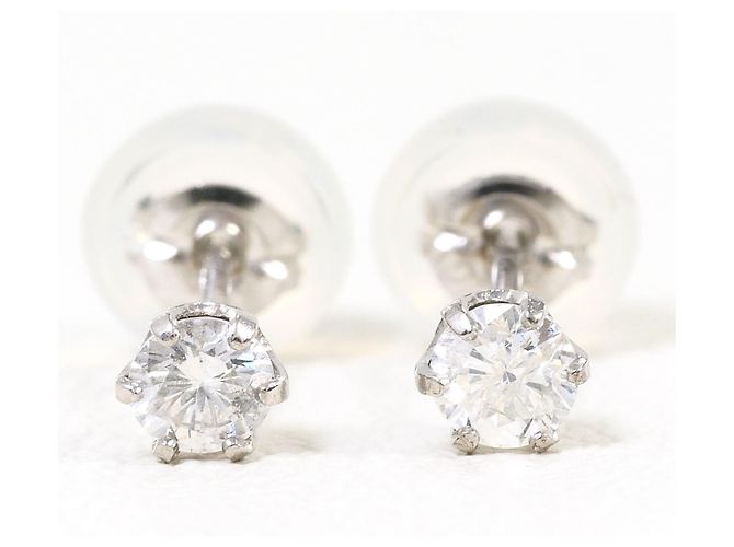 Autre Marque Pendientes de botón en oro blanco de 18K con diamantes Dorado - vista 2