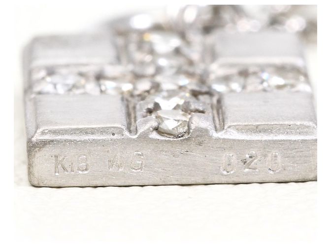 Autre Marque 18K White Gold Diamond Necklace Golden - view 4