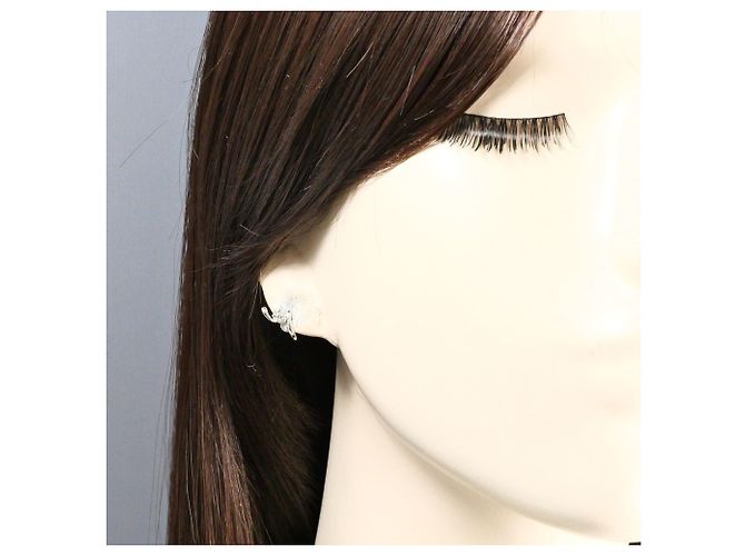 Autre Marque Boucles d'oreilles puces en platine PT900 avec diamants - vue 4