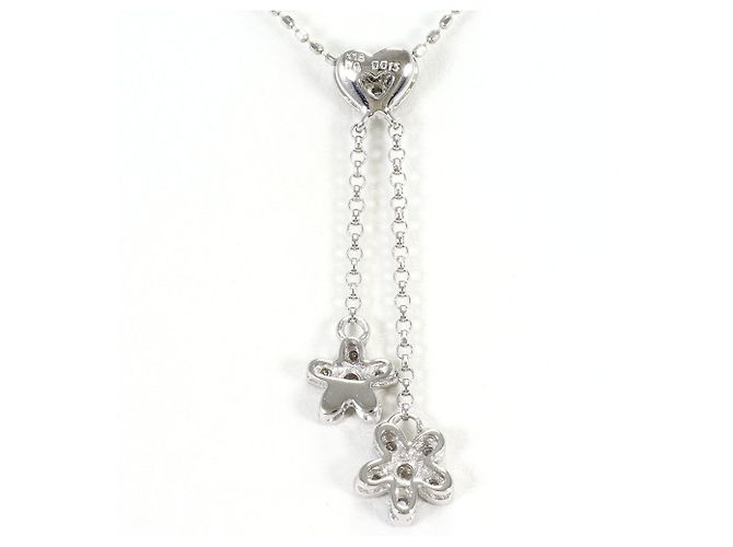 Autre Marque Collar elegante de oro blanco de 18K y diamantes Dorado - vista 3