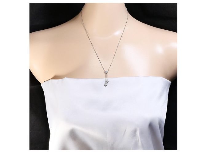 Autre Marque Collar elegante de oro blanco de 18K y diamantes Dorado - vista 5