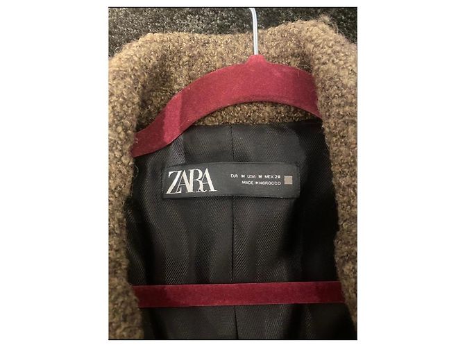 Abrigo Zara de Corte Estructurado Marrón Caqui Castaño - vista 2