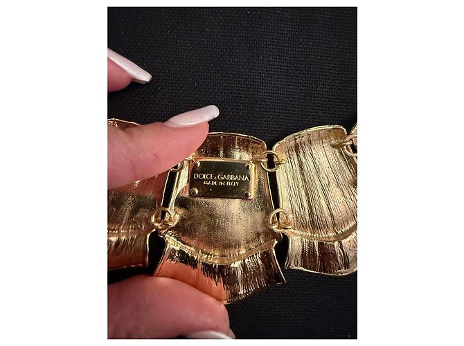 Colar Dolce & Gabbana com pérolas e cristais Preto Branco Gold hardware - vista 7