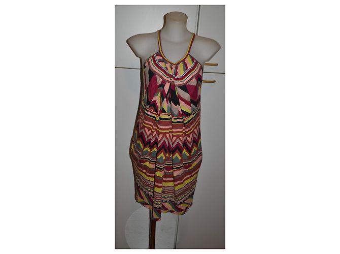 Missoni Zig-Zag Pattern Mini Dress Brown Black Pink Red Multiple colors Green Yellow - view 2