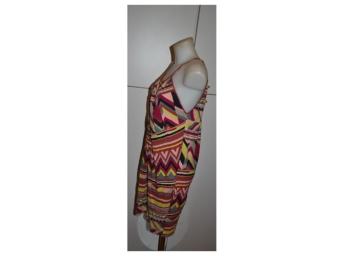 Missoni Zig-Zag Pattern Mini Dress Brown Black Pink Red Multiple colors Green Yellow - view 3