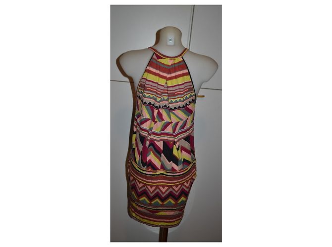 Missoni Zig-Zag Pattern Mini Dress Brown Black Pink Red Multiple colors Green Yellow - view 4