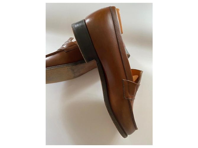 J.M. Weston brown leather loafers - view 11