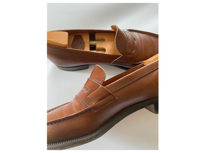 J.M. Weston brown leather loafers - view 12