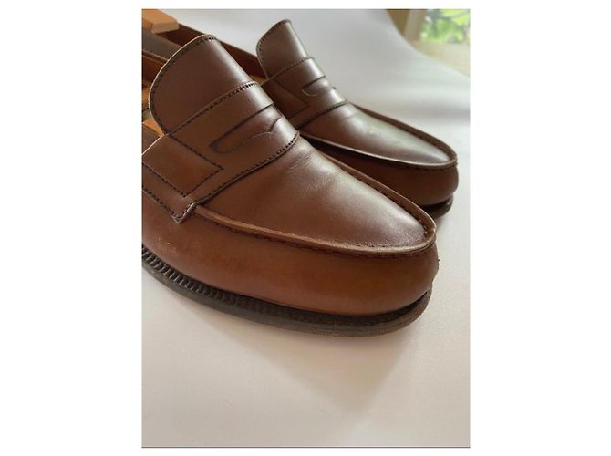 J.M. Weston brown leather loafers - view 15