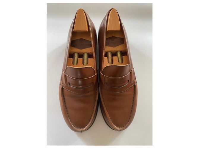 J.M. Weston brown leather loafers - view 17