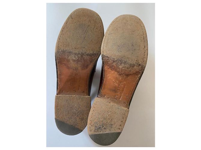 J.M. Weston brown leather loafers - view 6
