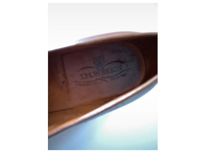 J.M. Weston brown leather loafers - view 8
