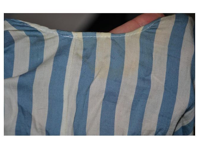Love Moschino gestreiftes Baumwollkleid Weiß Blau - Ansicht 5