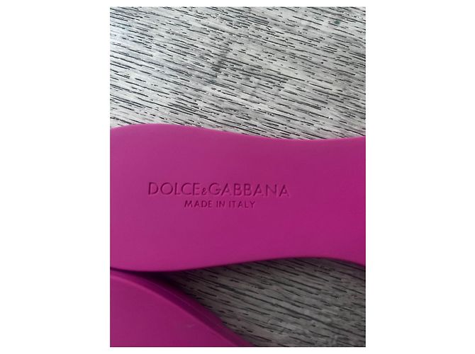 Dolce & Gabbana Sandali Bassi in Gomma Rosa - vista 2