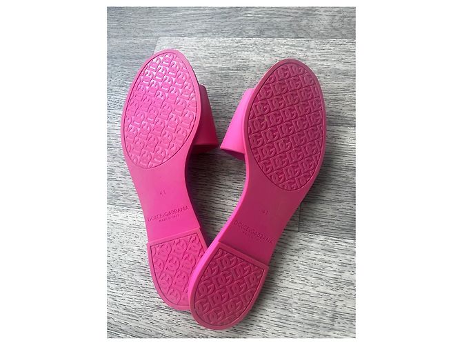 Dolce & Gabbana Sandali Bassi in Gomma Rosa - vista 3