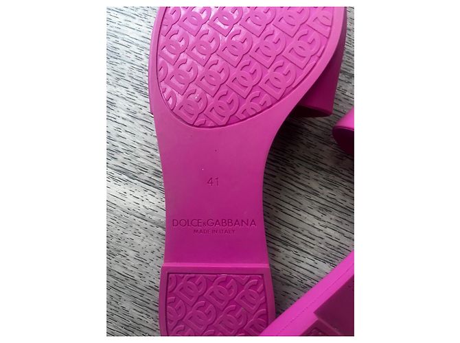 Dolce & Gabbana Sandali Bassi in Gomma Rosa - vista 4