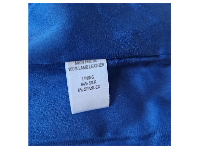 Autre Marque St. John Giacca in pelle di agnello metallizzata blu navy Blu scuro - vista 8