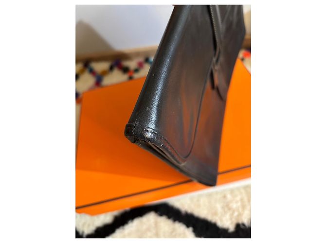Jige Pochette Hermès en cuir noir - vue 10