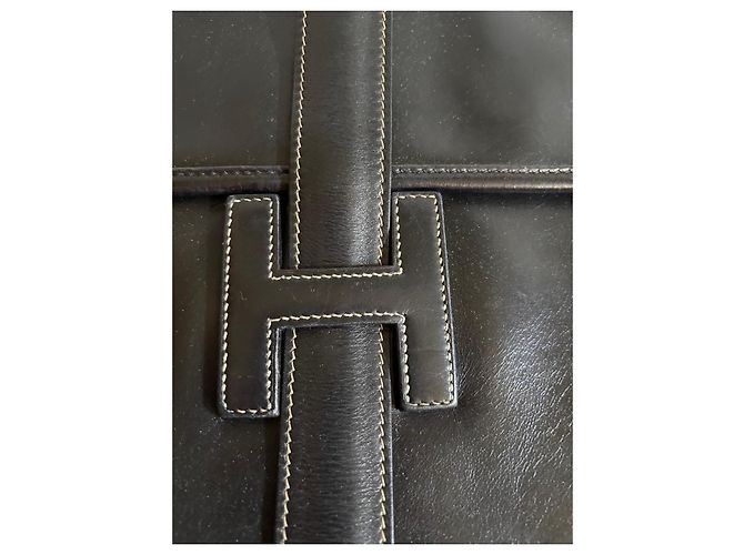 Jige Pochette Hermès en cuir noir - vue 2