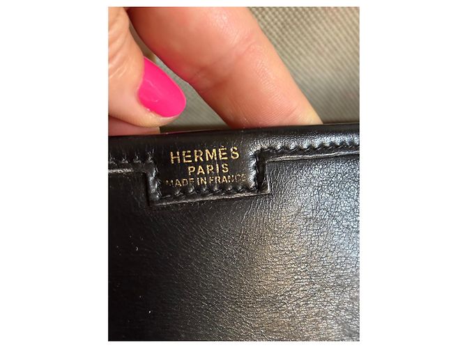 Jige Pochette Hermès en cuir noir - vue 3