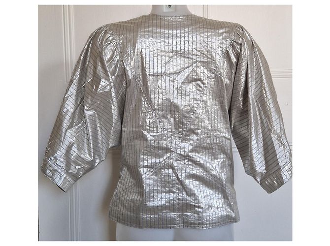 Top Isabel Marant Rolna Argento - vista 4