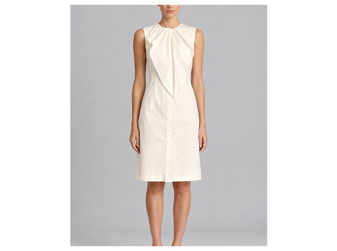 Vestido blanco sin mangas Carolina Herrera con volantes - vista 7