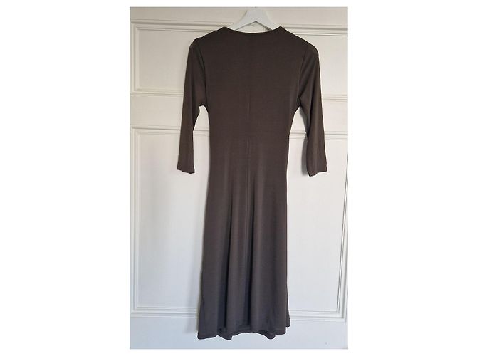 Max Mara Brown Draped Viscose Blend Midi Dress - view 2