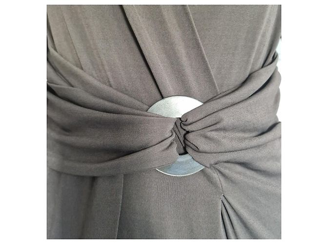 Max Mara Brown Draped Viscose Blend Midi Dress - view 3