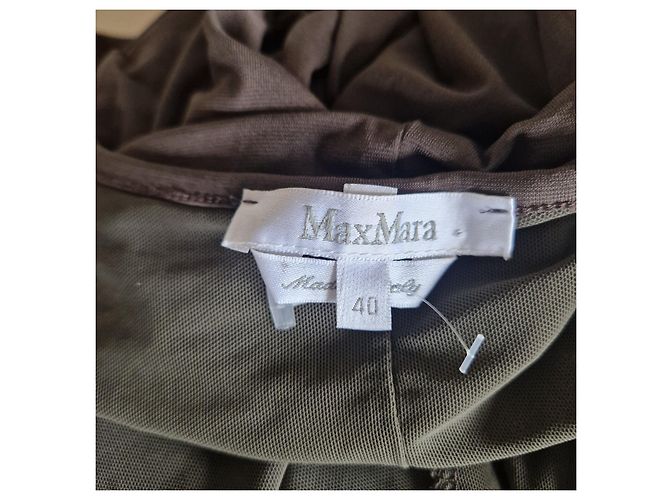 Max Mara Brown Draped Viscose Blend Midi Dress - view 6