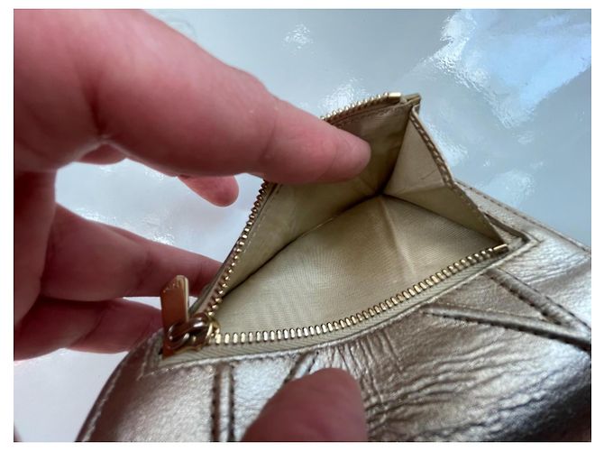 Dior Diorama Leder Geldbörse in Platin Golden - Ansicht 12
