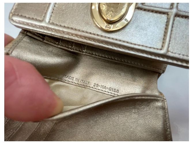 Dior Diorama Leder Geldbörse in Platin Golden - Ansicht 13