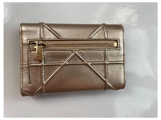 Dior Diorama Leder Geldbörse in Platin Golden - Ansicht 3
