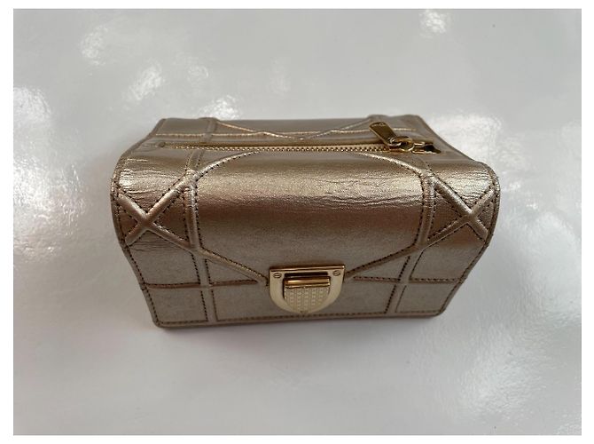 Dior Diorama Leder Geldbörse in Platin Golden - Ansicht 4