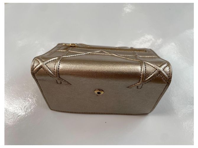 Dior Diorama Leder Geldbörse in Platin Golden - Ansicht 5