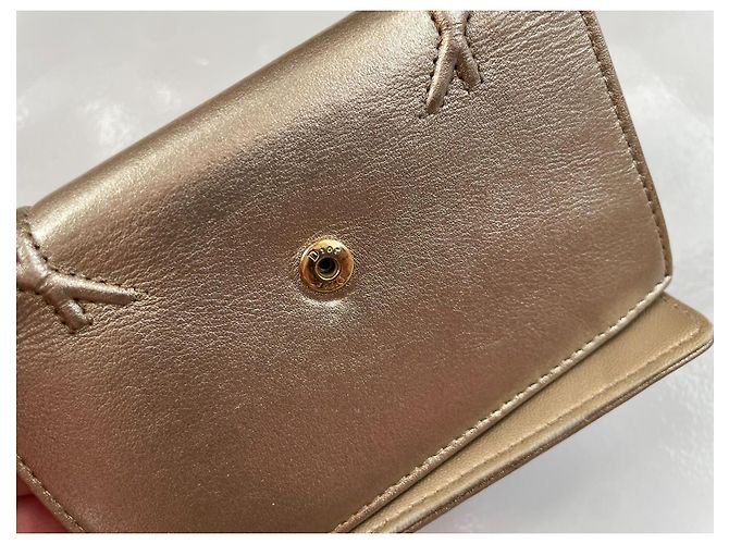 Dior Diorama Leder Geldbörse in Platin Golden - Ansicht 7