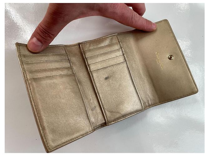 Dior Diorama Leder Geldbörse in Platin Golden - Ansicht 9