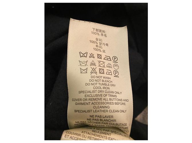 Burberry Saia Plissada em Lã e Couro Preto - vista 6