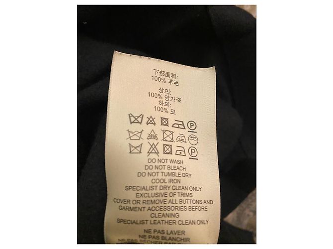 Burberry Saia Plissada em Lã e Couro Preto - vista 7