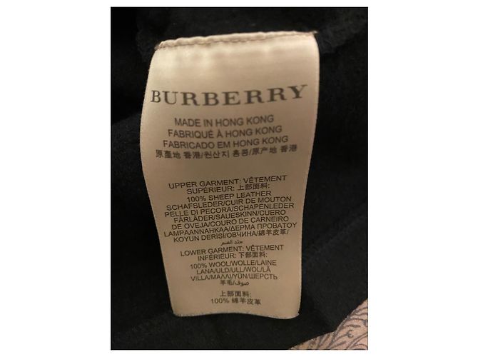 Burberry Saia Plissada em Lã e Couro Preto - vista 8