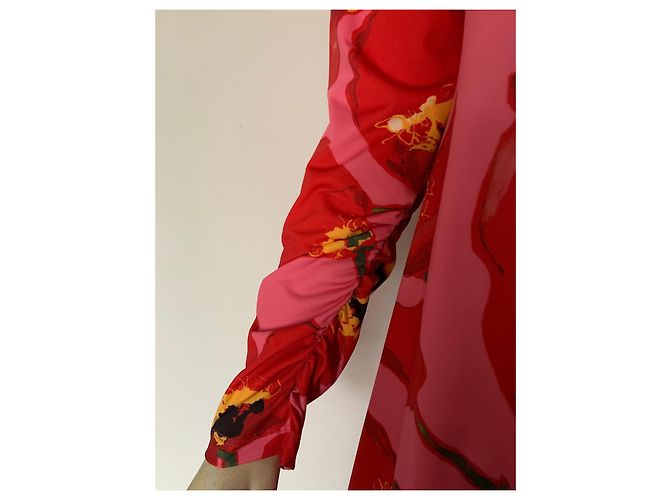 Carolina Herrera Strickkleid mit Mohnblumen-Print Pink Rot Mehrfarben - Ansicht 4