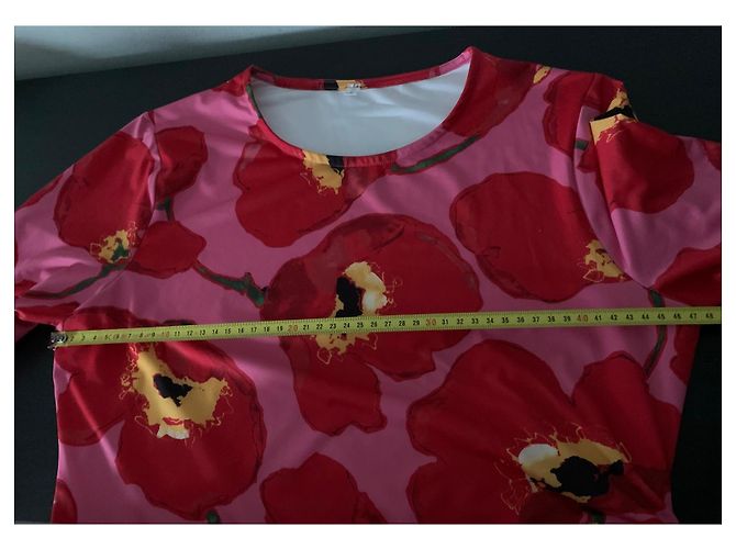 Carolina Herrera Strickkleid mit Mohnblumen-Print Pink Rot Mehrfarben - Ansicht 7