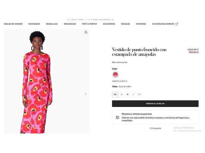 Carolina Herrera Strickkleid mit Mohnblumen-Print Pink Rot Mehrfarben - Ansicht 9