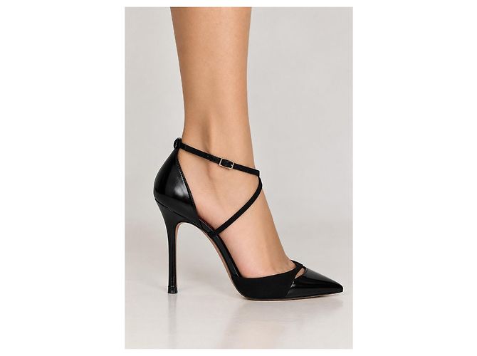 Décolleté Carolina Herrera vernice e camoscio nere Nero - vista 2