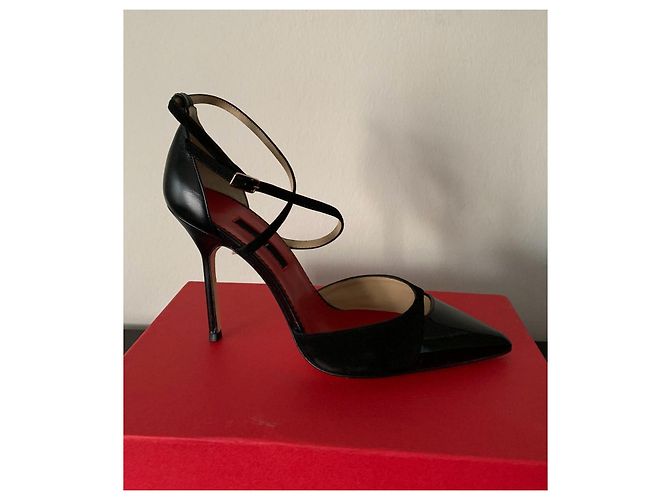 Décolleté Carolina Herrera vernice e camoscio nere Nero - vista 6