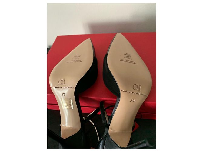 Décolleté Carolina Herrera vernice e camoscio nere Nero - vista 7