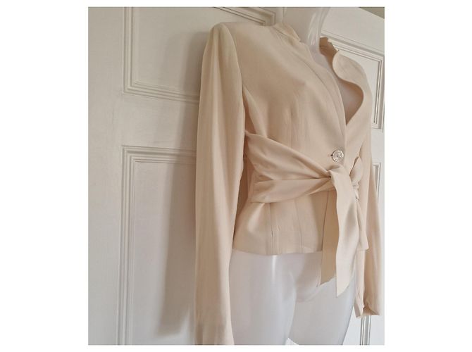Blazer Valentino Roma beige de acetato y viscosa Rosa - vista 3