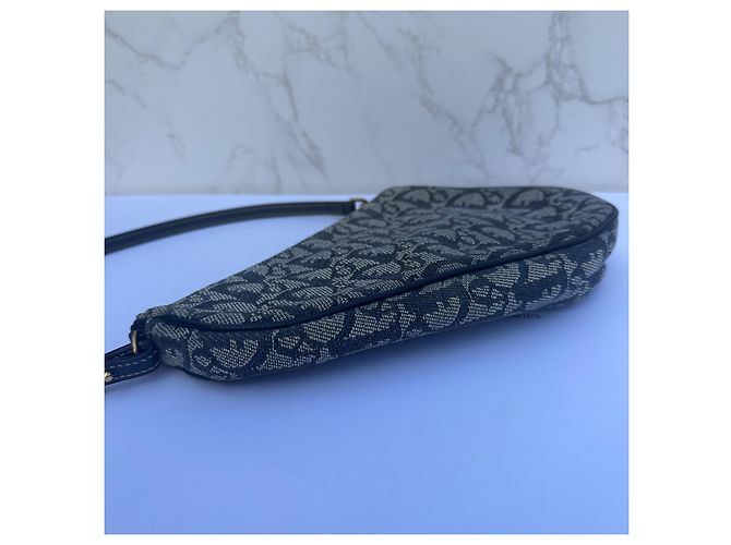 Christian Dior Trotter Diorissimo Saddle Pochette Azul Monograma - vista 12
