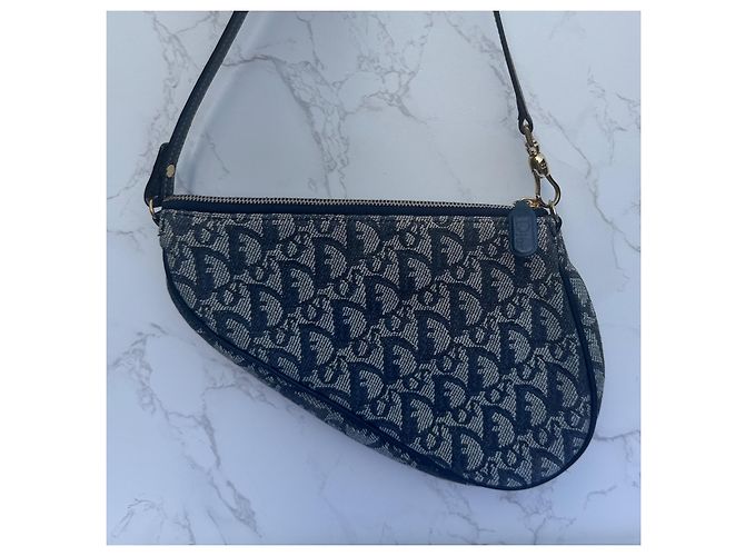 Christian Dior Trotter Diorissimo Saddle Pochette Azul Monograma - vista 2