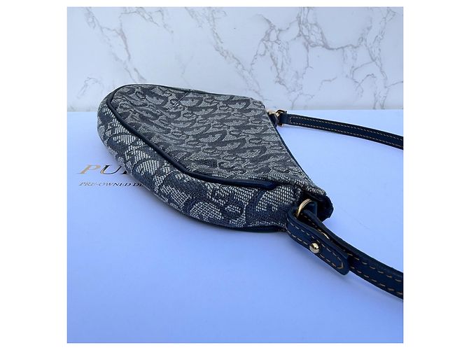 Christian Dior Trotter Diorissimo Saddle Pochette Azul Monograma - vista 7