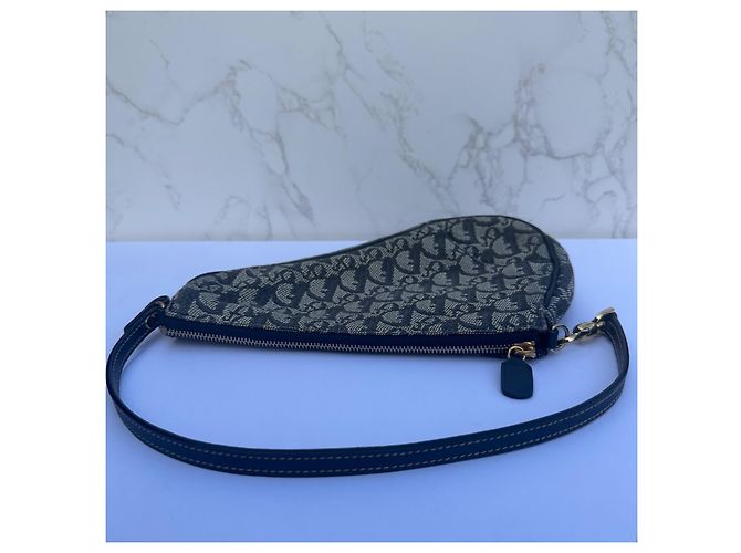 Christian Dior Trotter Diorissimo Saddle Pochette Azul Monograma - vista 8